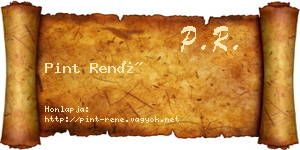 Pint René névjegykártya